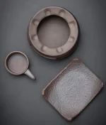 Japanese Wabi-Sabi Ceramic Indirect Incense Burner Set - Image 3