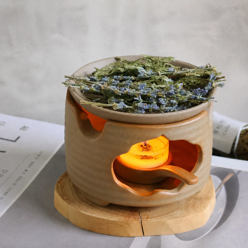 rustic clay aroma burner incense burner