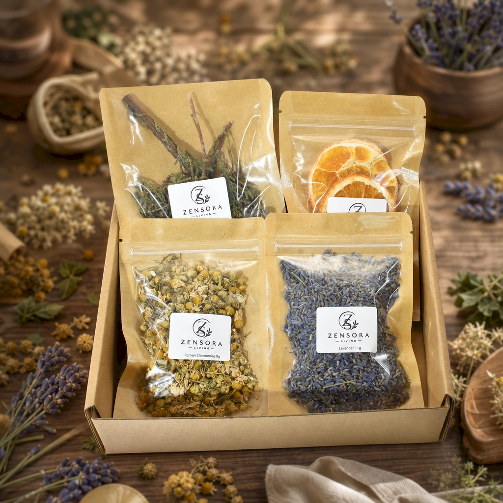 Three ways to enjoy Zensora Living indirect warmer with botanical incense tea and essential oils