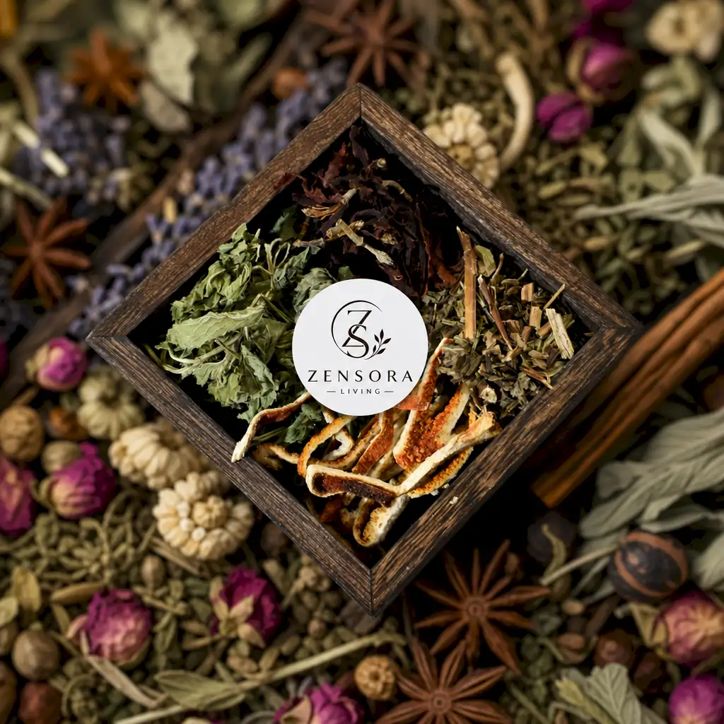 Zensora Living herbal citrus aromatherapy gift set in wooden diamond box