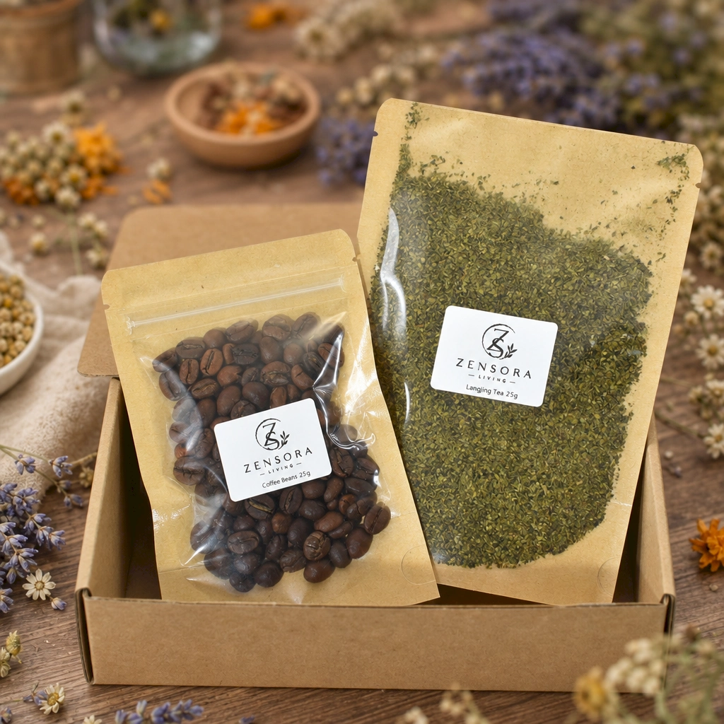 Coffee tea aromatherapy gift set warming on ceramic burner with tealight