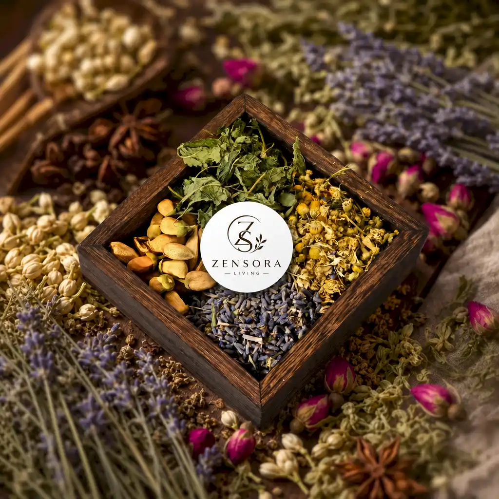 Sacred woody aromatherapy gift set in kraft pouches with cedarwood Palo Santo and frankincense