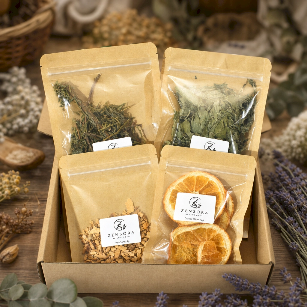 Dried orange cedar mint and Palo Santo blend in ceramic aroma warmer