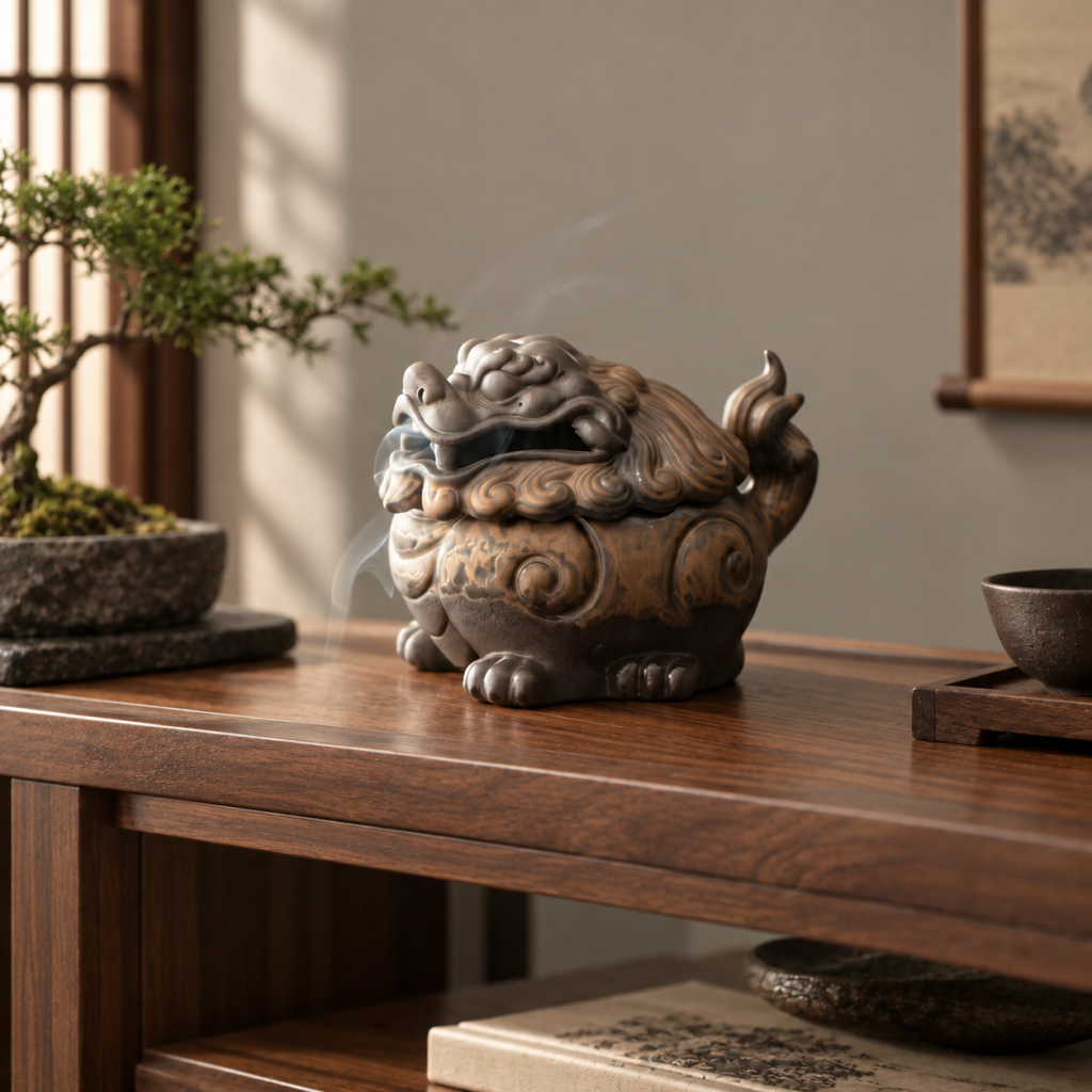 Pixiu incense holder, ceramic incense burner